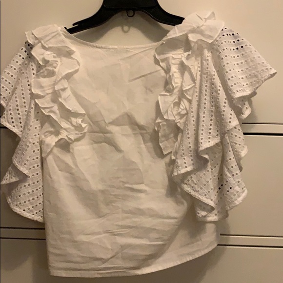 Club Monaco White Fancy Blouse - Picture 2 of 2